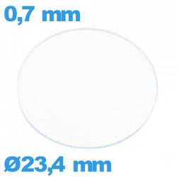 Verre plat montre verre minéral 23,4 mm circulaire