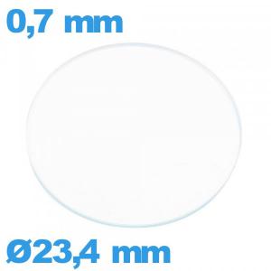 Verre plat montre verre minéral 23,4 mm circulaire