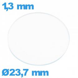 Verre plat verre minéral circulaire 23,7 mm montre