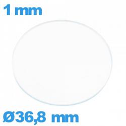 Verre circulaire plat 36,8 mm verre minéral pour montre