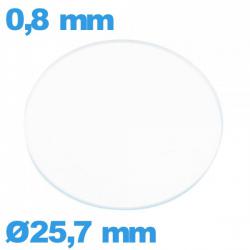 Verre plat verre minéral circulaire 25,7 mm pour montre