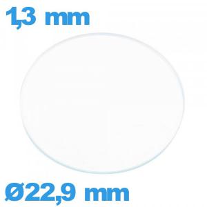 Verre plat en verre minéral pour montre circulaire 22,9 mm