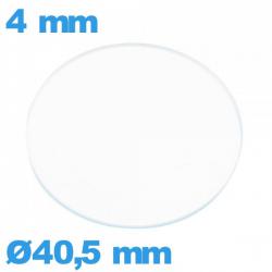 Verre circulaire verre minéral 40,5 mm plat montre