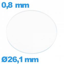 Verre plat pour montre verre minéral 26,1 mm circulaire