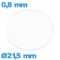 Verre 21,5 mm de montre plat circulaire verre minéral