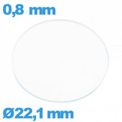 Verre 22,1 mm pour montre plat circulaire verre minéral