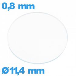 Verre plat montre verre minéral 11,4 mm circulaire