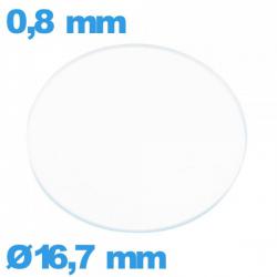 Verre circulaire 16,7 mm plat montre verre minéral