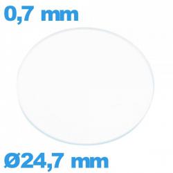 Verre circulaire plat 24,7 mm verre minéral pour montre