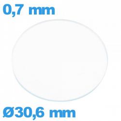 Verre pour montre 30,6 mm plat verre minéral circulaire