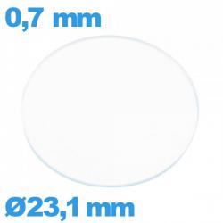 Verre 23,1 mm pour montre plat circulaire en verre minéral