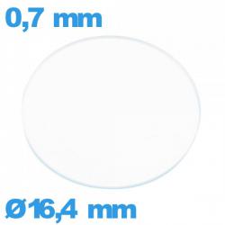 Verre plat en verre minéral circulaire 16,4 mm montre