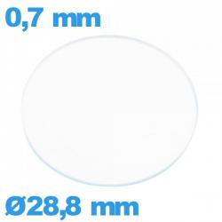 Verre plat verre minéral circulaire 28,8 mm montre