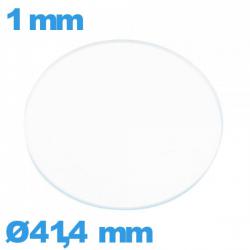 Verre 41,4 mm montre plat circulaire en verre minéral