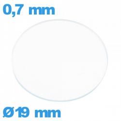 Verre 19 mm de montre plat circulaire en verre minéral