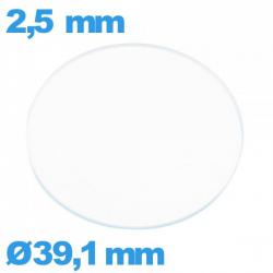 Verre plat en verre minéral circulaire 39,1 mm pour montre