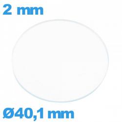 Verre plat pour montre verre minéral 40,1 mm circulaire