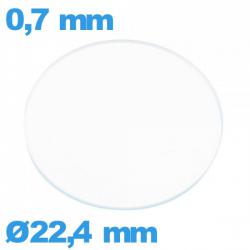 Verre plat verre minéral circulaire 22,4 mm de montre