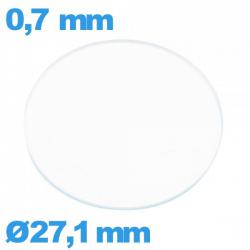 Verre plat verre minéral circulaire 27,1 mm montre