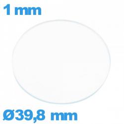 Verre plat 39,8 mm pour montre en verre minéral circulaire