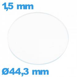 Verre plat en verre minéral pour montre circulaire 44,3 mm