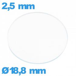 Verre plat en verre minéral circulaire pour montre 18,8 mm