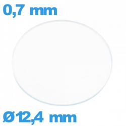 Verre plat montre verre minéral 12,4 mm circulaire