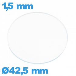 Verre circulaire en verre minéral 42,5 mm plat montre