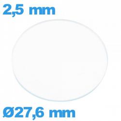 Verre plat en verre minéral circulaire 27,6 mm pour montre