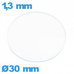 Verre plat en verre minéral circulaire 30 mm pour montre