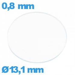 Verre plat pour montre verre minéral 13,1 mm circulaire