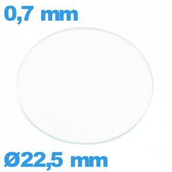 Verre 22,5 mm circulaire plat montre verre minéral