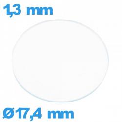 Verre 17,4 mm circulaire plat de montre verre minéral