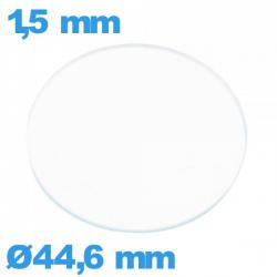 Verre plat verre minéral circulaire pour montre 44,6 mm