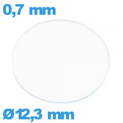 Verre plat verre minéral circulaire 12,3 mm de montre