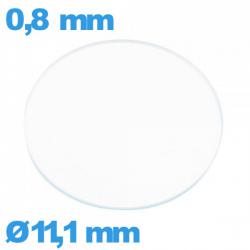 Verre plat pour montre en verre minéral 11,1 mm circulaire