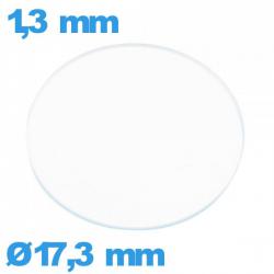 Verre 17,3 mm pour montre plat circulaire verre minéral