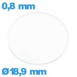 Verre plat montre verre minéral 18,9 mm circulaire