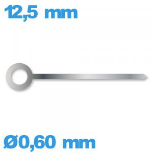 Aiguille Suisse diam : 0,60mm   taille : 12.5mm cadran central argenté de mouvement  seule marque Horotec