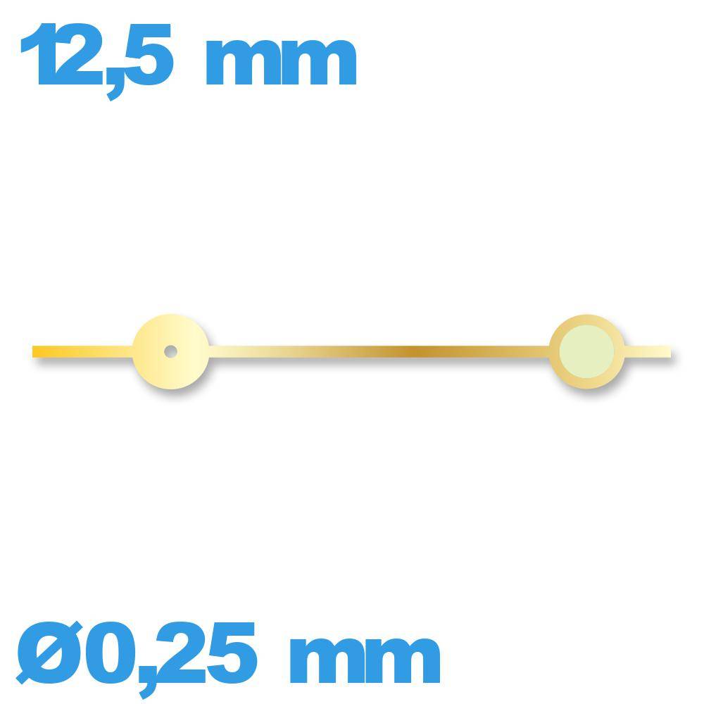 Aiguille de mouvement de montre phosphorescente dor diam 0 25mm