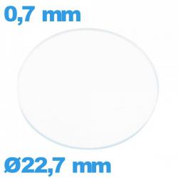 Verre circulaire plat 22,7 mm verre minéral montre