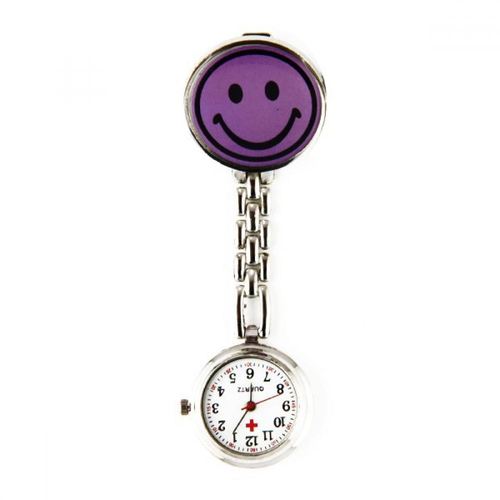 Infirmi re smiley violet pas ch re montre femme chaine m tal