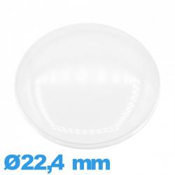 Verre Plastique Circulaire bombé 22,4 mm de montre