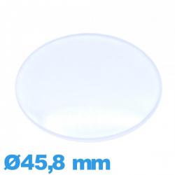 Verre Plastique Circulaire légèrement bombé 45,8 mm de montre