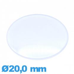 Verre en plexiglas Circulaire montre 20,0 mm légèrement bombé