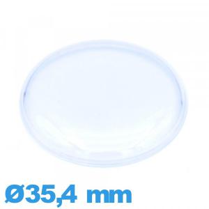 Verre Circulaire 35,4 mm acrylique haut bombé avec pas de montre