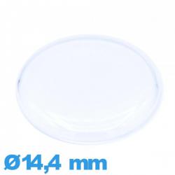 Verre Circulaire 14,4 mm Plastique cambrure prononcée pour montre