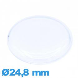 Verre plexiglas Circulaire cambrure prononcée 24,8 mm pour montre