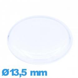 Verre 13,5 mm cambrure prononcée montre en Plastique Circulaire