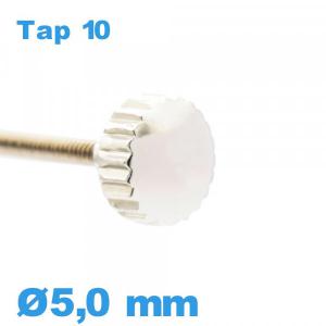 Couronne de montre tube long TAP 10 - argenté / 5,0mm